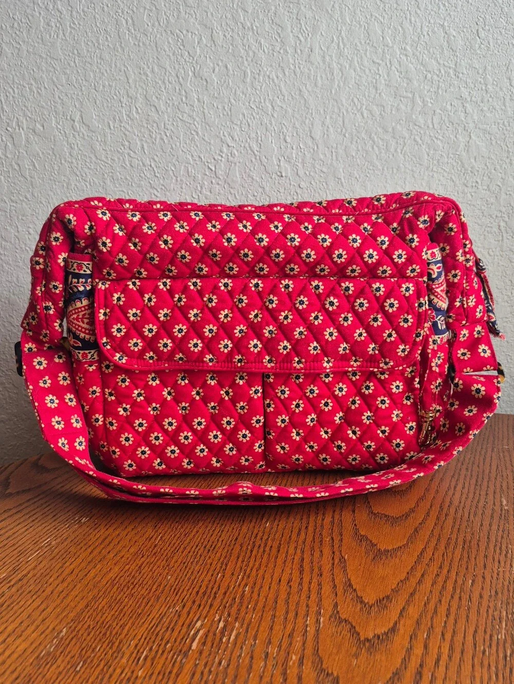 Vera Bradley Americana Red Carry All Cargo To-go Crossbody
